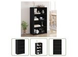 The Living Store Credenza Nera 70X41X124 Cm Materiale A Base Di Legno