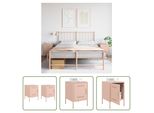 The Living Store Nachttische 2 Stk. Rosa 36X39X50,5 Cm Stahl