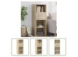 The Living Store Credenza Sonoma Rovere 45X42,5X124 Cm Materiale In Legno