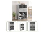 The Living Store Credenza In Cemento Grigio 80X42,5X124 Cm Materiale In Legno