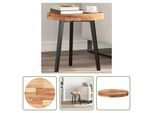 The Living Store Piano Tavolo Rotondo Ø40X4 Cm In Legno Massiccio Di Acacia