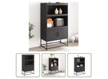 The Living Store Credenza Schwarz 68,5X38,5X123,5 Cm Stahl