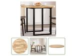 The Living Store Piano Tavolo Rotondo Ø90X4 Cm In Legno Massiccio Di Acacia