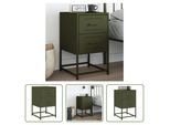 The Living Store Comodino Verde Oliva 36X39X60,5 Cm Acciaio
