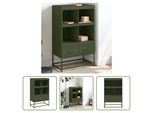 The Living Store Credenza Verde Oliva 68,5X39X111,5 Cm Acciaio Laminato A Freddo