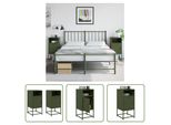 The Living Store Comodini 2 Pz. Verde Oliva 36X39X78 Cm In Acciaio