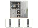 The Living Store Credenza Grey Sonoma Rovere 45X41X185 Cm Materiale Legno