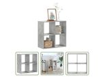 The Living Store Libreria Cemento Grigio 68,5X32X68,5 Cm Materiale Legno