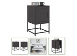 The Living Store Comodini 2 Pz. Nero 36X39X60,5 Cm In Acciaio
