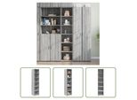 The Living Store Credenza Grey Sonoma Rovere 40X41X185 Cm Materiale In Legno