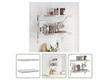 The Living Store Mensole A Muro 2 Pz. 50X30X3 Cm Acciaio Inox Argento