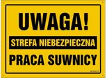 Attenzione: Zona Di Pericolo Per Il Lavoro Con La Gru - Pannello 350X250 In Pvc Giallo
