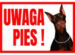Attenzione Cane Cartello Di Avvertimento In Pvc Doberman 250X175