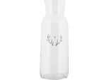 Clayre & Eef Caraffa 1000 Ml Vetro Trasparente Antler
