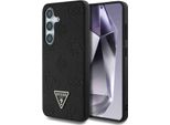 Etui Guess Grained Hot Stamp Peony Pattern Triangle Logo Magsafe Do Samsung Galaxy S25 Czarny