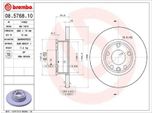 2X Brembo 08.5768.10 Disco Freno Asse Anteriore
