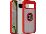 Avizar, Custodia Per Cellulare Per Google Pixel 9 / 9 Pro Anello In Metallo, Supporto Video, Rosso