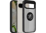 Avizar, Custodia Per Telefono Cellulare Per Google Pixel 9 / 9 Pro Anello In Metallo, Supporto Video, Nero