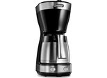 DE'LONGHI Filterkaffeemaschine ICM 16710, silber (schwarz, silber), 1,25 l, 10 Tasse(n), Kaffeemaschinen