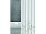 Tenda Da Doccia Tessile Bianco Giallo Camomilla Margherite 180X180 Cm Incl. Anelli Per Tenda Da Doccia Incl. Pesi