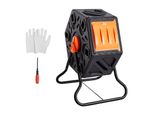 Vevor Compostiera Tumbler 70 L, Compostiera A Tamburo Girevole A 360° Compostiera Multifunzionale 605 X 510 X 730 Mm, Bidone Per Compost Da Giardino Caricabile Da 20 Kg Con Guanti