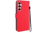 Mayaxess, Custodia A Portafoglio Samsung Galaxy A55 Funzione Stand Con Cinturino, Rosso