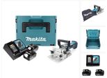 Makita Bpj 180 Rfj Fresatrice Lamellare A Batteria 18V + 2X Batterie 3,0Ah + Caricabatterie + Valigetta Makpac