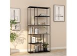 Scaffale A Terra 'Vehmaa' Con 7 Scomparti 90 X 30 X 188 Cm Nero