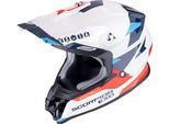 Casco Motocross Scorpion VX-16 Evo Air Rod, Bianco/Rosso/Blu, M (57/58)