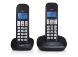 PROFOON Schnurloses DECT-Telefon PDX-1120 - DECT-Telefon mit 2 Mobilteilen, schwarz (schwarz, silber), Stationärtelefone