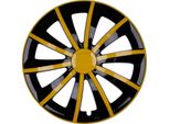 4X Coprimozzi Premium Design Copriruota Gral 15 Inch #35 Giallo Nero