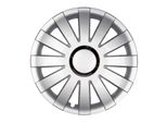 4X Copricerchi Premium Design "Onyx"" 15 Inch #51 Anello Cromato Argento"