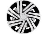4X Coprimozzi Premium Design Copricerchi Verniciati 14 Pollici Cyrkon Nero Bianco