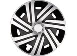 4X Coprimozzi Premium Design Copricerchi Verniciati Da 14 Pollici #58 Argento Nero