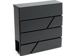 Cassetta Postale Di Design Wiltec V14 Antracite 370 X 105 X 370 Mm, Cassetta Postale A Muro Con Serratura E Rotolo Di Giornali, Cassetta Postale In Acciaio Verniciato A Polvere