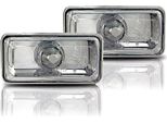 2X Indicatori Laterali Premium In Cromo / Vetro Trasparente Per Vw Golf 3 Iii