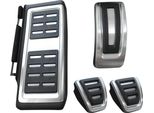Pedaliera Sportiva + Poggiapiedi (Cambio Manuale) In Nero / Argento Per Seat Ateca Leon Iii 5F Skoda Octavia Iii 5E