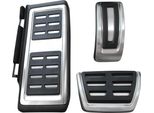 Pedaliera Sportiva + Poggiapiedi (Automatico) In Nero / Argento Per Seat Ateca Leon Iii 5F Skoda Octavia Iii 5E