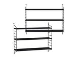 Set Di 2 Mensole A Muro Modulari 'SträNgnäS' In Acciaio 50 X 60 X 15 Cm Nero