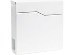 Cassetta Postale Di Design Wiltec V19 Bianca 370 X 102 X 370 Mm, Cassetta Postale A Muro Con Serratura E Rotolo Di Giornali, Cassetta Postale In Acciaio Verniciato A Polvere