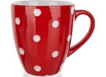 Tazza Bankett Tazza In Ceramica Da 400 Ml, Rossa Con Pois