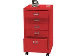 Piedistallo Mobile HWC-L49, Armadio A Cassetti In Acciaio, Schedario, Metallo 75X40X41Cm 5 Cassetti ~ Rosso