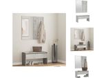 Vidaxl Set Di Mobili Da Corridoio In Cemento Grigio A Base Di Legno - Cassapanca E Panche Da Corridoio