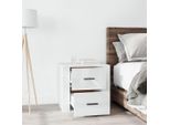 The Living Store Comodino Bianco Lucido 50X39X47 Cm