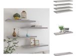 Vidaxl Mensole Galleggianti 4 Pz. Grigio Cemento 80X23,5X3,8 Cm Mdf - Mensole Da Parete