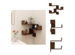 Vidaxl Scaffale Angolare A Parete Marrone Effetto Rovere 40X40X50 Cm Materiale A Base Di Legno - Scaffali A Parete