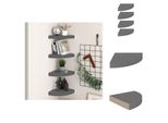 Vidaxl Mensole Galleggianti Ad Angolo 4 Pz. Mdf Grigio Lucido 25X25X3,8 Cm - Mensole A Muro