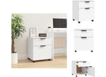 Vidaxl Cartella Mobile Con Rotelle Bianco 45X38X54 Cm Materiale A Base Di Legno - Cartelle Per Archivio