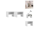 Vidaxl Comodini 2 Pz. Bianco Lucido 40X30X30 Cm Materiale A Base Di Legno - Comodini