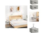 Vidaxl Comodini Da Parete 2 Pz. Grigio Cemento 35X35X20 Cm - Comodini